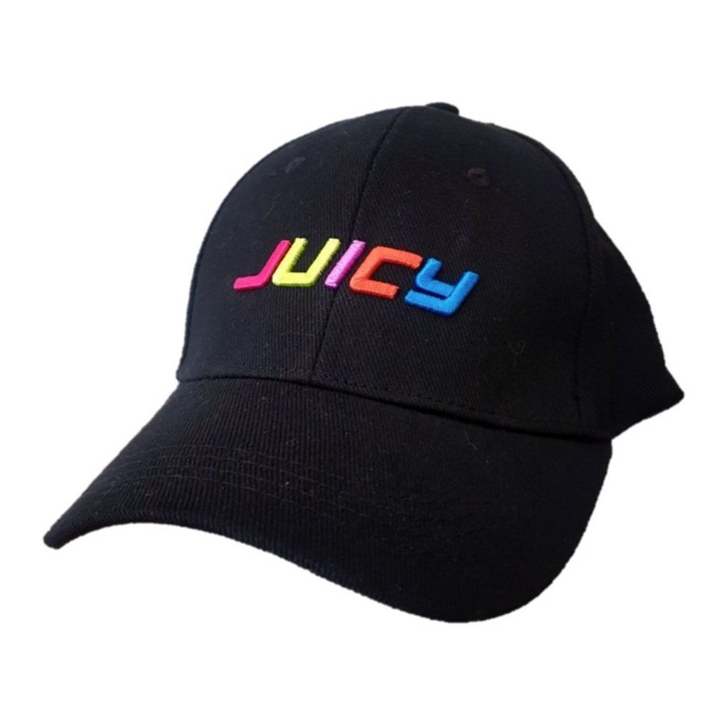 Juicy Couture Y2K Logo  Baseball Cap Hat Black O/S